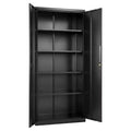 Armoire de Rangement Métallique VEVOR, Meuble de Rangement Verrouillable en Acier de 175 cm avec 4 Étagères Réglables, 2 Portes Magnétiques, 2 Clés, 5 Niveaux de Rangement pour Outils, Noir