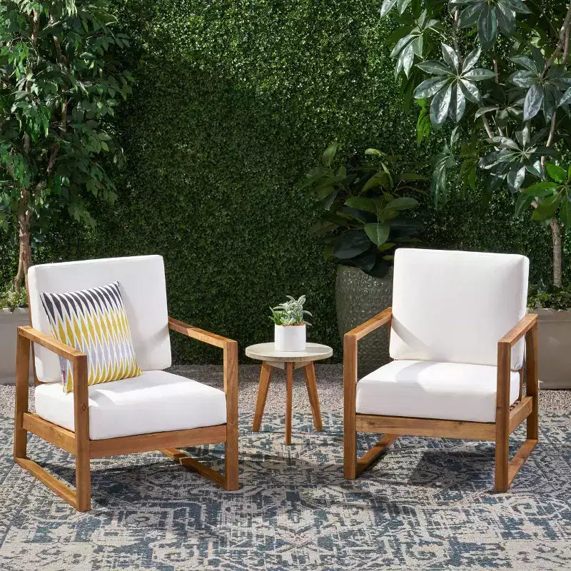 Fauteuil club belge 2 places en bois d'acacia - Christopher Knight Home