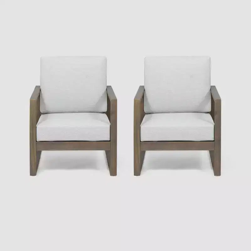 Belgian 2pk Acacia Wood Club Chair - Christopher Knight Home