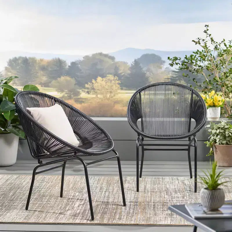 Lot de 2 fauteuils de jardin en rotin synthétique Nusa - Christopher Knight Home