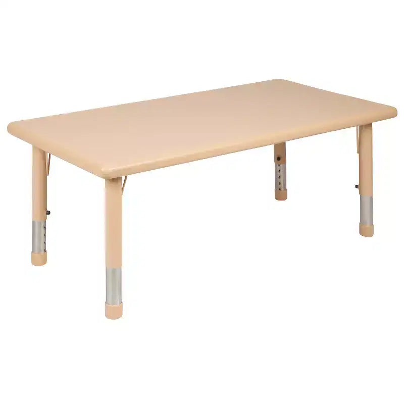 Flash Furniture Ensemble Table d'Activité Rectangulaire en Plastique, 61 x 122 cm, Réglable en Hauteur, avec 4 Chaises