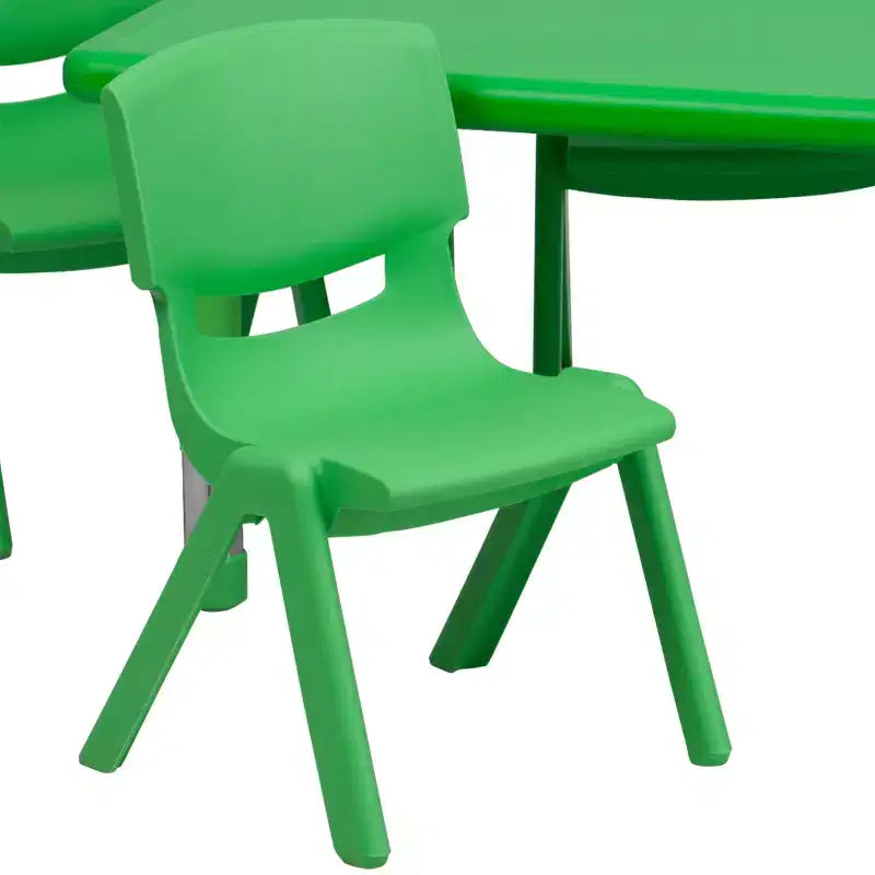 Flash Furniture Ensemble Table d'Activité Rectangulaire en Plastique, 61 x 122 cm, Réglable en Hauteur, avec 4 Chaises