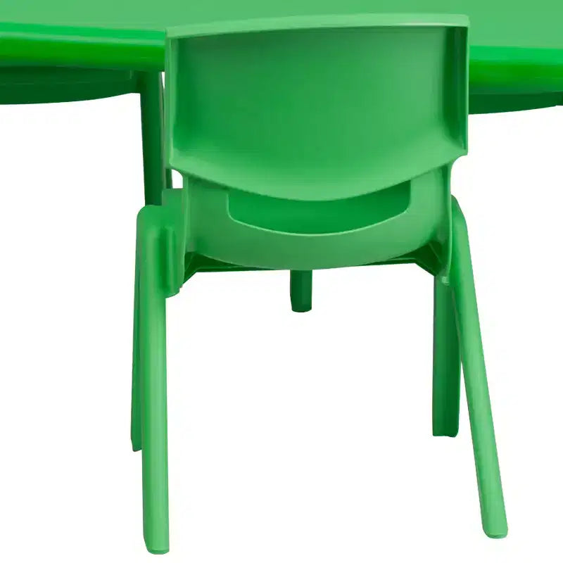 Flash Furniture Ensemble Table d'Activité Rectangulaire en Plastique, 61 x 122 cm, Réglable en Hauteur, avec 4 Chaises