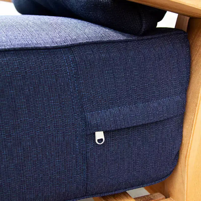 Fauteuil à bascule de patio en teck Amherst Sonoma Lane avec coussin à fermeture éclair et cadre