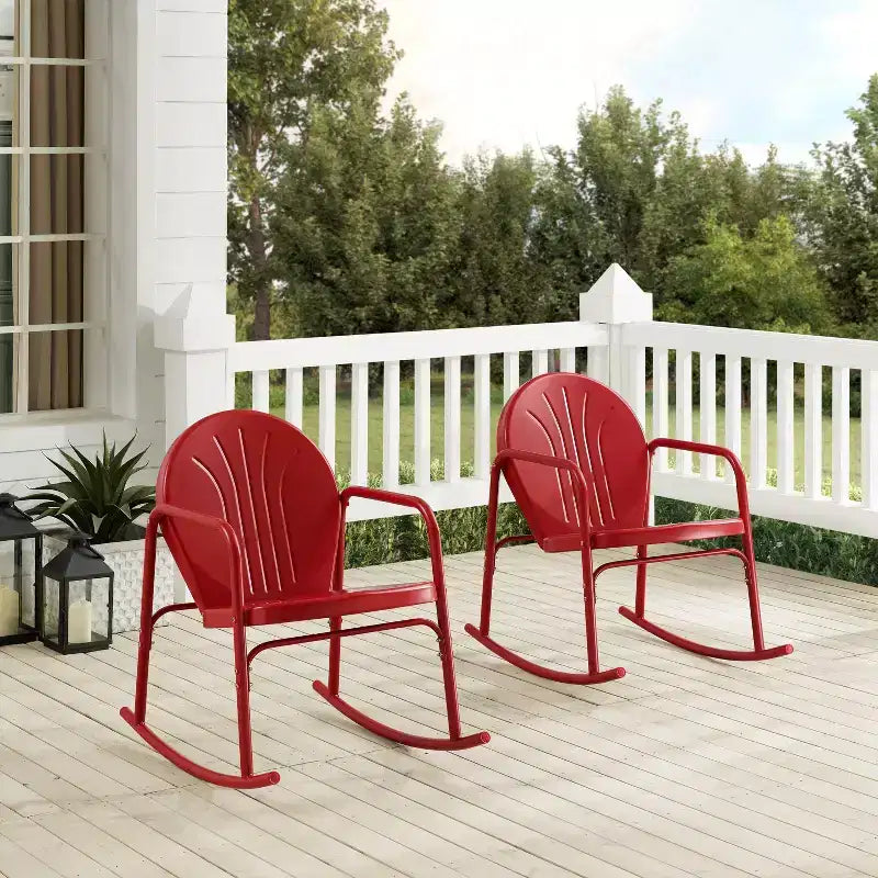 Lot de 2 fauteuils à bascule Griffith en métal - Crosley