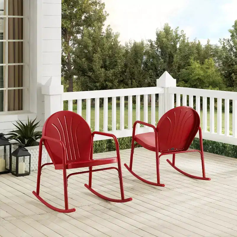 Lot de 2 fauteuils à bascule Griffith en métal - Crosley