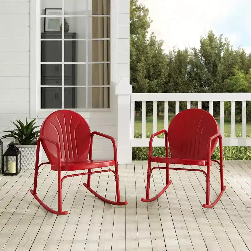 Lot de 2 fauteuils à bascule Griffith en métal - Crosley