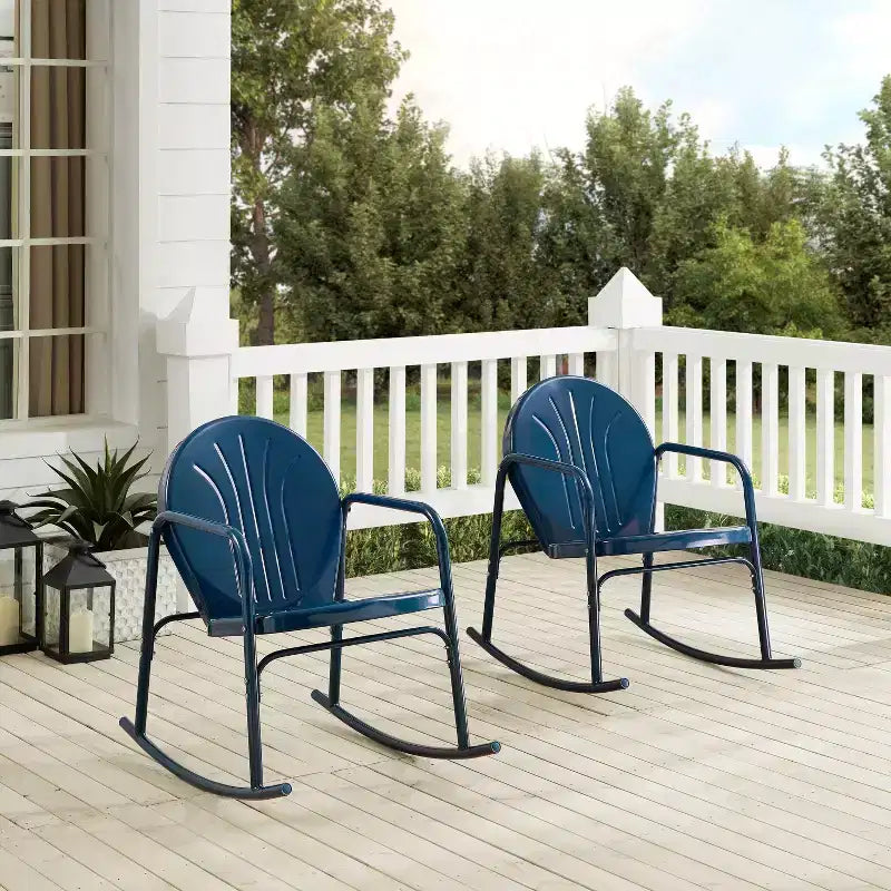 Lot de 2 fauteuils à bascule Griffith en métal - Crosley