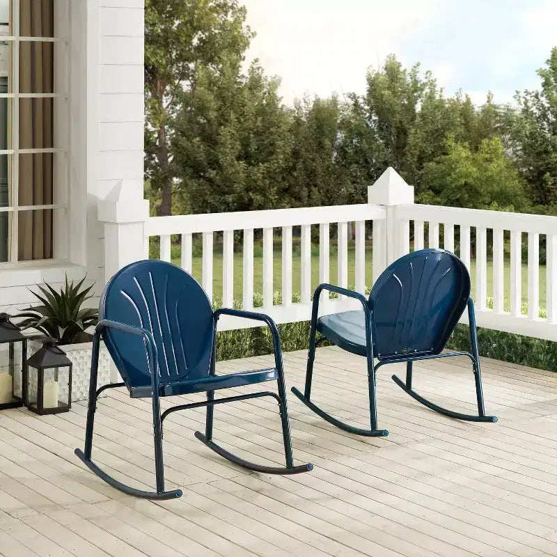 Lot de 2 fauteuils à bascule Griffith en métal - Crosley