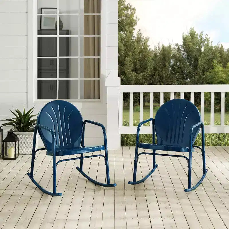 Lot de 2 fauteuils à bascule Griffith en métal - Crosley