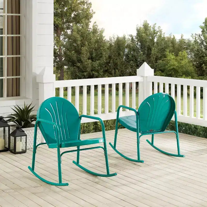 Lot de 2 fauteuils à bascule Griffith en métal - Crosley