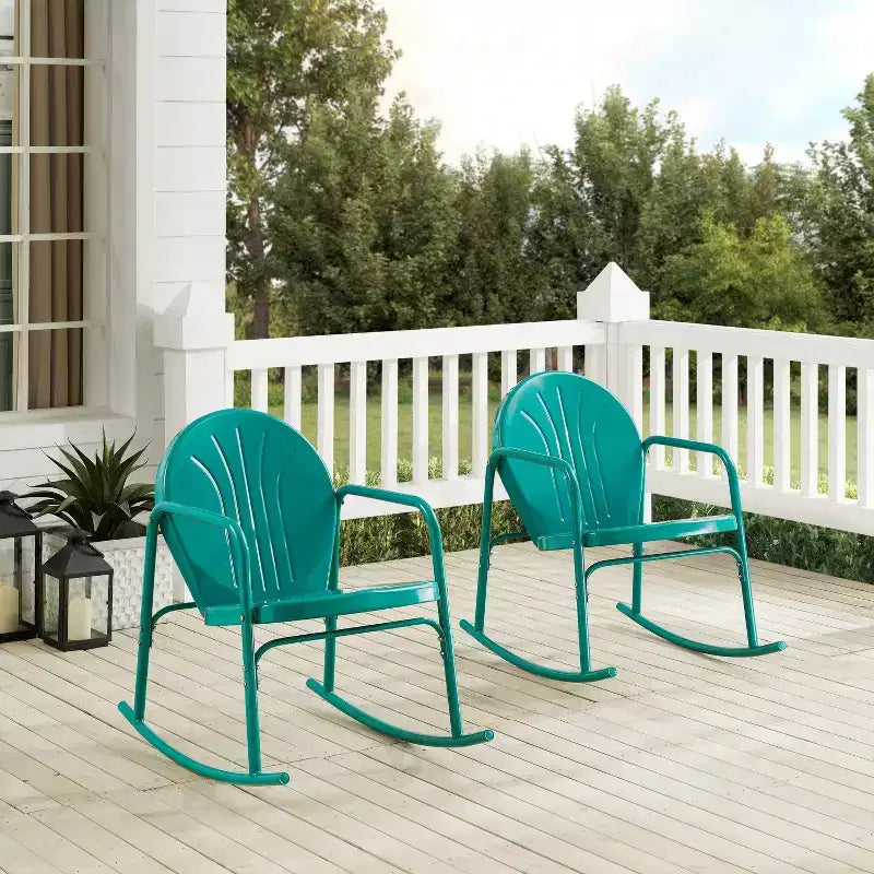Lot de 2 fauteuils à bascule Griffith en métal - Crosley