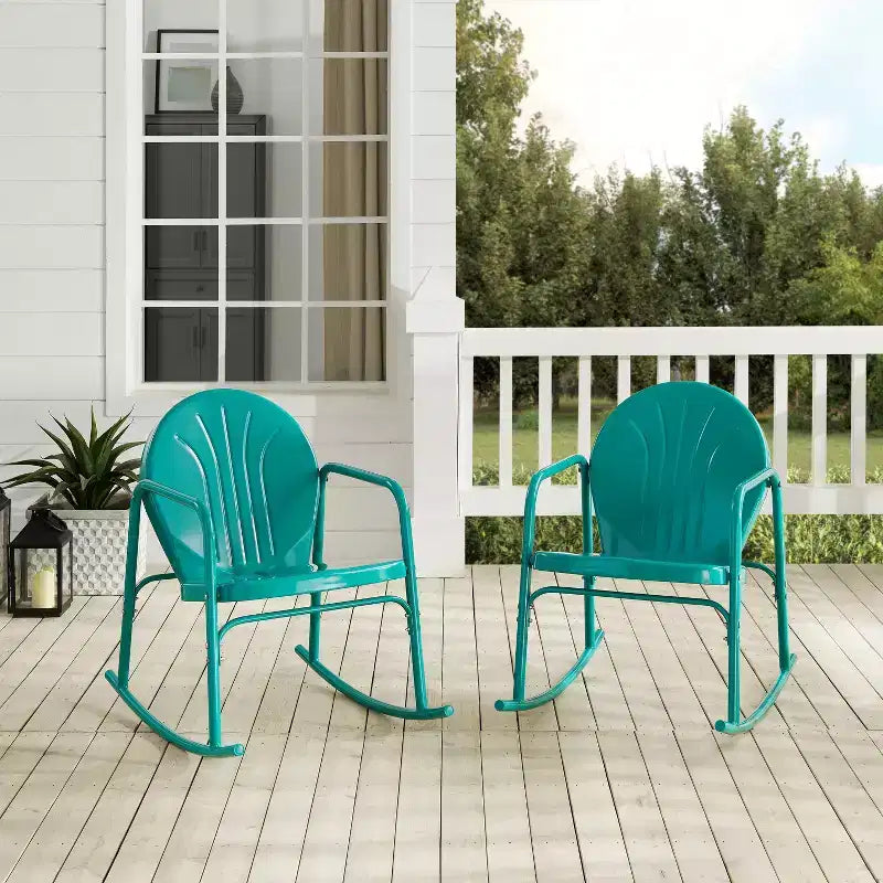 Lot de 2 fauteuils à bascule Griffith en métal - Crosley