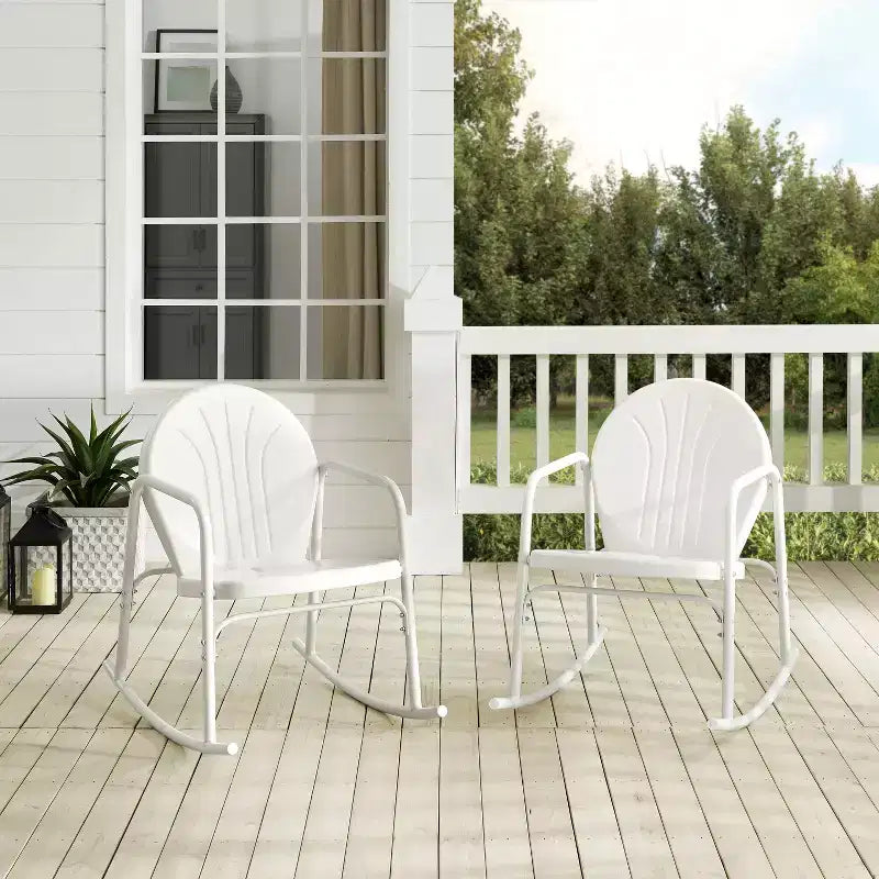 Lot de 2 fauteuils à bascule Griffith en métal - Crosley