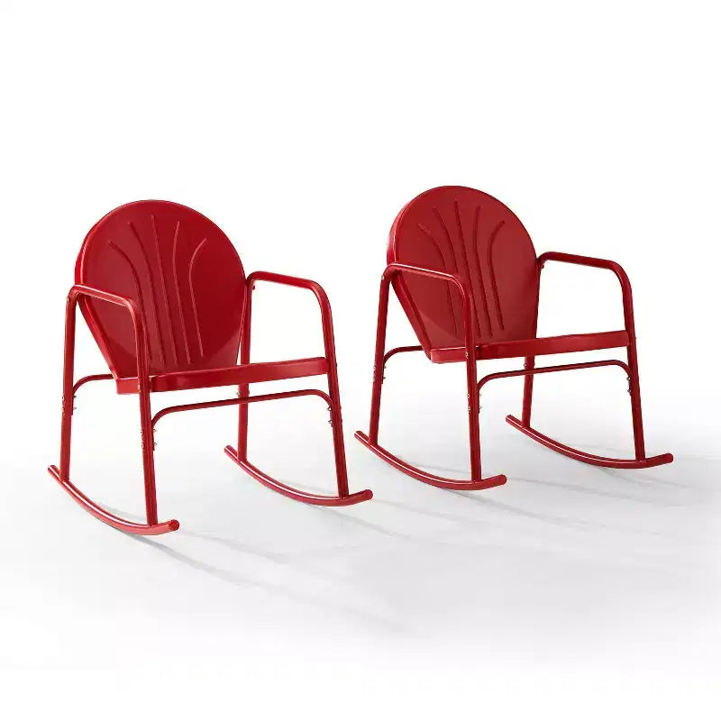 Lot de 2 fauteuils à bascule Griffith en métal - Crosley