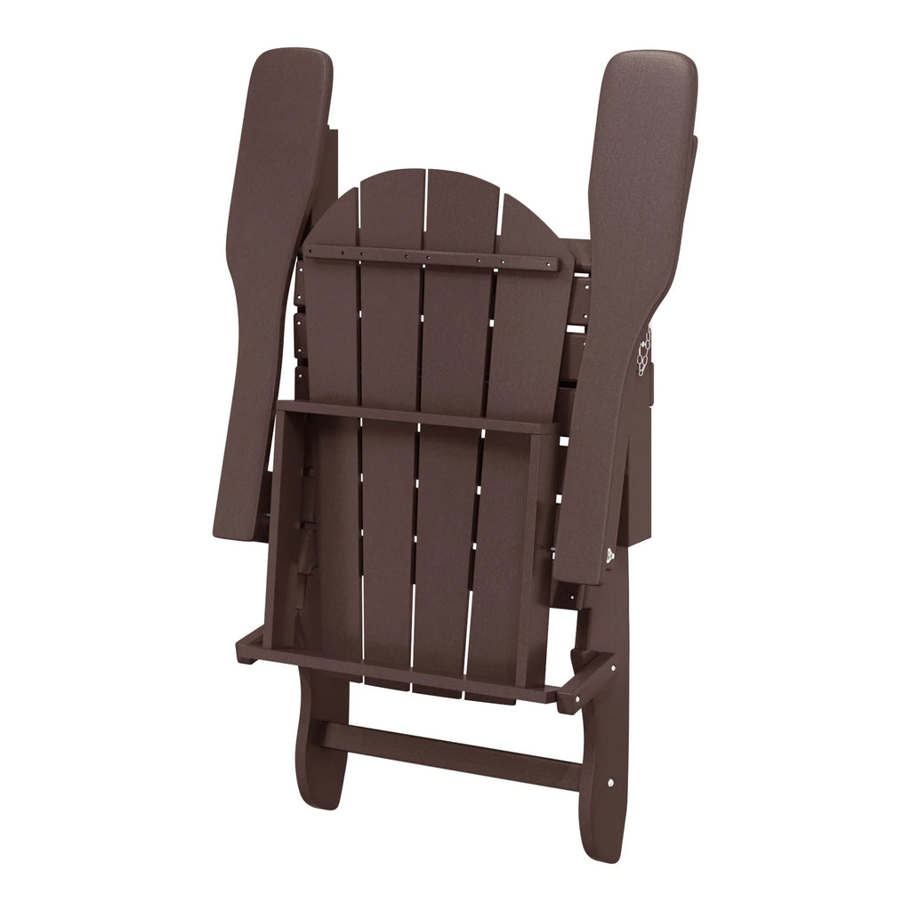 Chaise Adirondack pliante d'extérieur tout temps Polytrends Laguna résistante à la décoloration pour patio