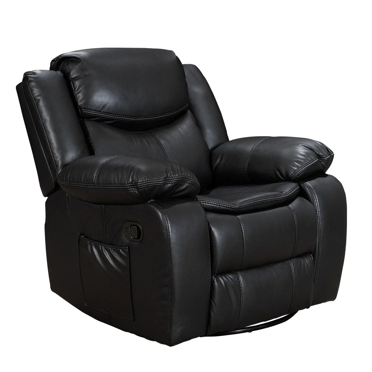 Fauteuil inclinable massant et chauffant en cuir, assise large et durable
