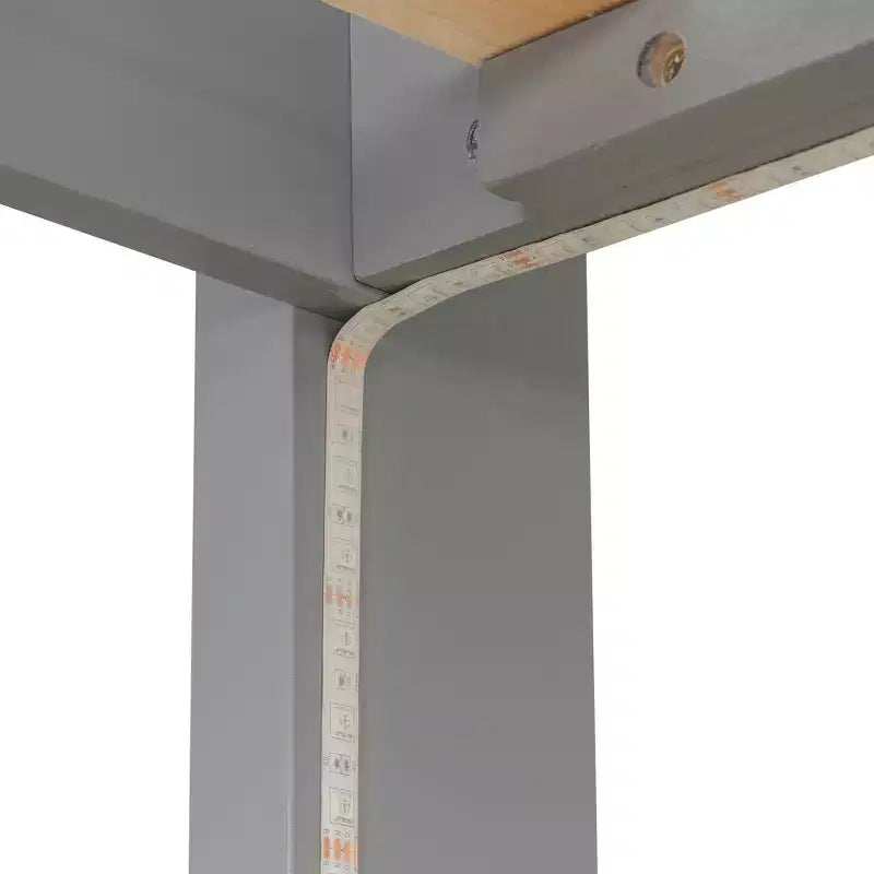 Lit superposé double sur toute la longueur avec rangement, lumières LED et station de charge, lit superposé en bois avec étagères latérales pour enfants et adolescents