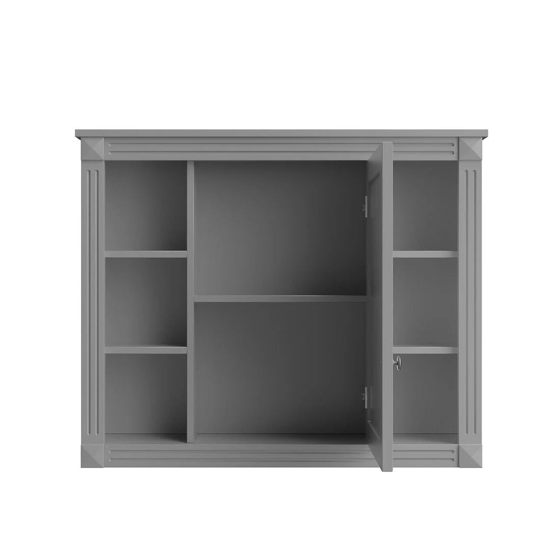 Meuble-lavabo de salle de bain moderne de 91 cm avec lavabo et armoire de toilette, 2 portes et 2 tiroirs