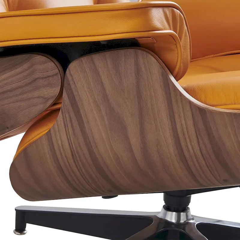 Fauteuil inclinable en cuir de style Mid-Century Modern