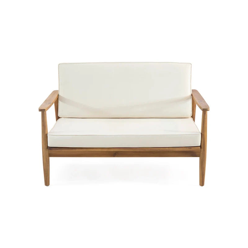 Ensemble de conversation d'extérieur 4 places en bois d'acacia Willowbrook par Christopher Knight Home