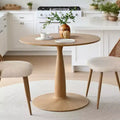 Table à manger ronde moderne avec piédestal, finition grain de bois, petite table de cuisine/table basse pour appartement, salle à manger et salon-Panipeachy