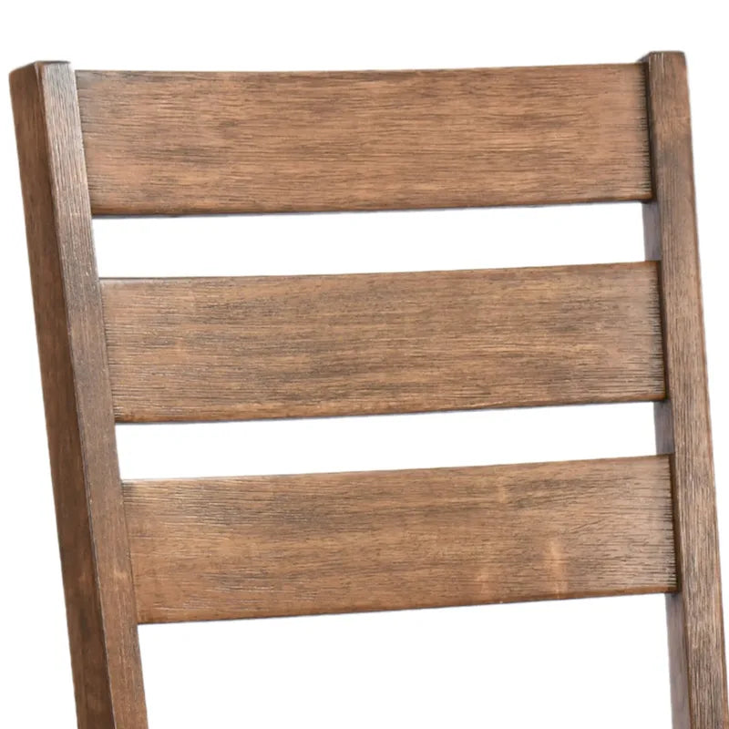 Lot de 4 chaises de salle à manger en bois à dossier à lattes