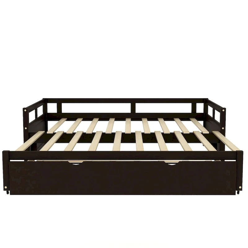 Lit gigogne extensible, Lit gigogne en bois avec tiroir-lit
