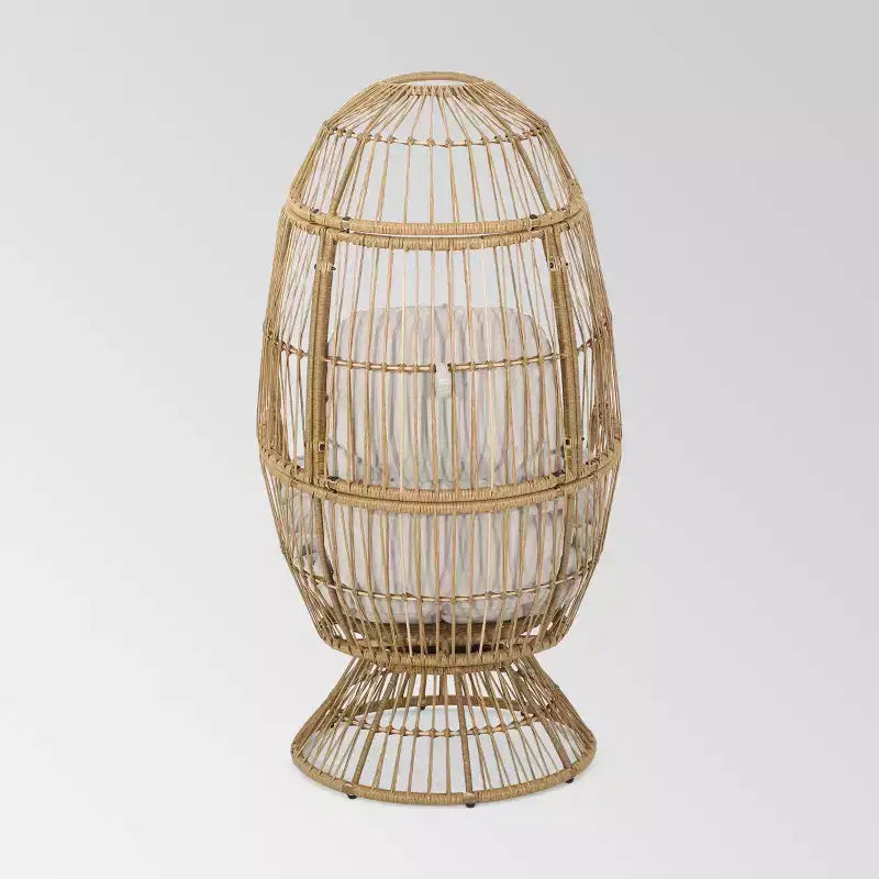Fauteuil œuf pivotant en osier Pintan – Christopher Knight Home