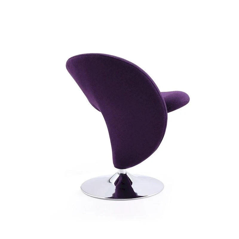 Fauteuil pivotant en mélange de laine et chrome Curl de Manhattan Comfort (lot de 2)