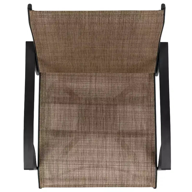 Flash Furniture Valerie – Lot de 2 tabourets de bar d'extérieur pivotants en textilène tout temps avec dossier haut et accoudoirs