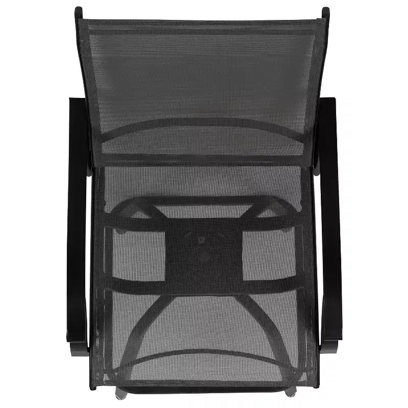 Flash Furniture Valerie – Lot de 2 tabourets de bar d'extérieur pivotants en textilène tout temps avec dossier haut et accoudoirs