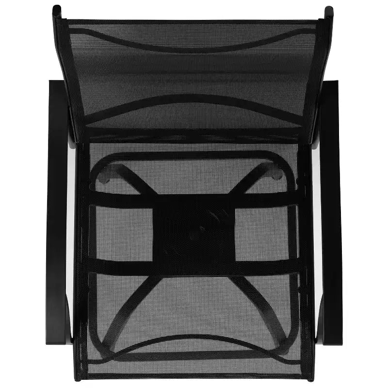Flash Furniture Valerie – Lot de 2 tabourets de bar d'extérieur pivotants en textilène tout temps avec dossier haut et accoudoirs
