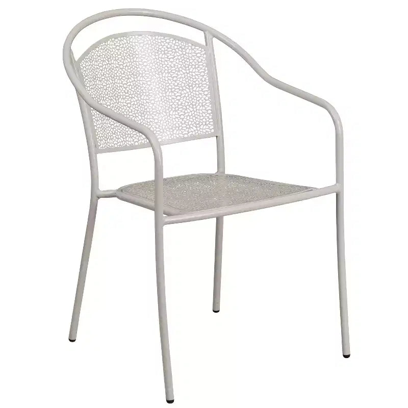 Flash Furniture Oia Ensemble table de patio pliante en acier rond de 30 po de qualité commerciale pour l'intérieur et l'extérieur avec 4 chaises à dossier rond