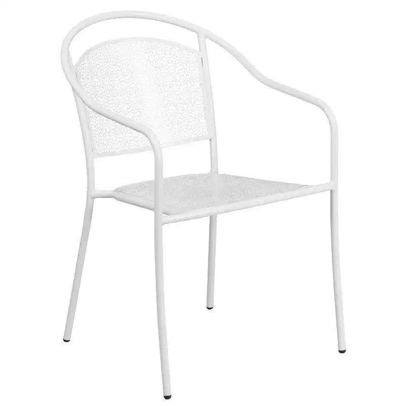 Flash Furniture Oia Ensemble table de patio pliante en acier rond de 30 po de qualité commerciale pour l'intérieur et l'extérieur avec 4 chaises à dossier rond