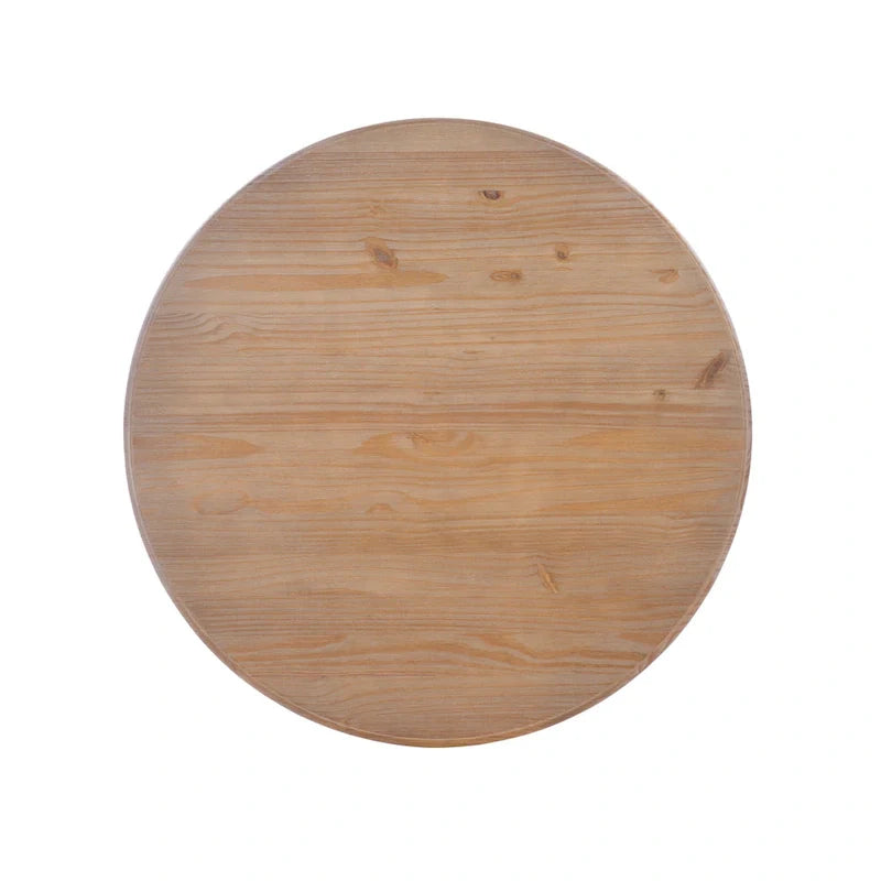 Table ronde à pied central en bois massif