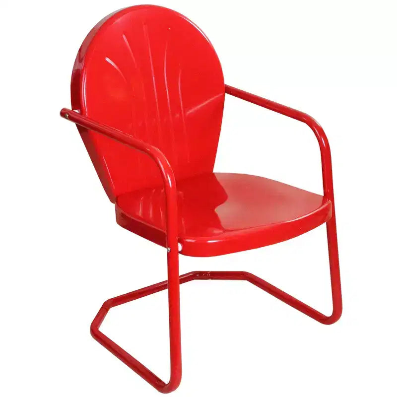 Northlight 34 Outdoor Retro Metal Tulip Armchair, Red