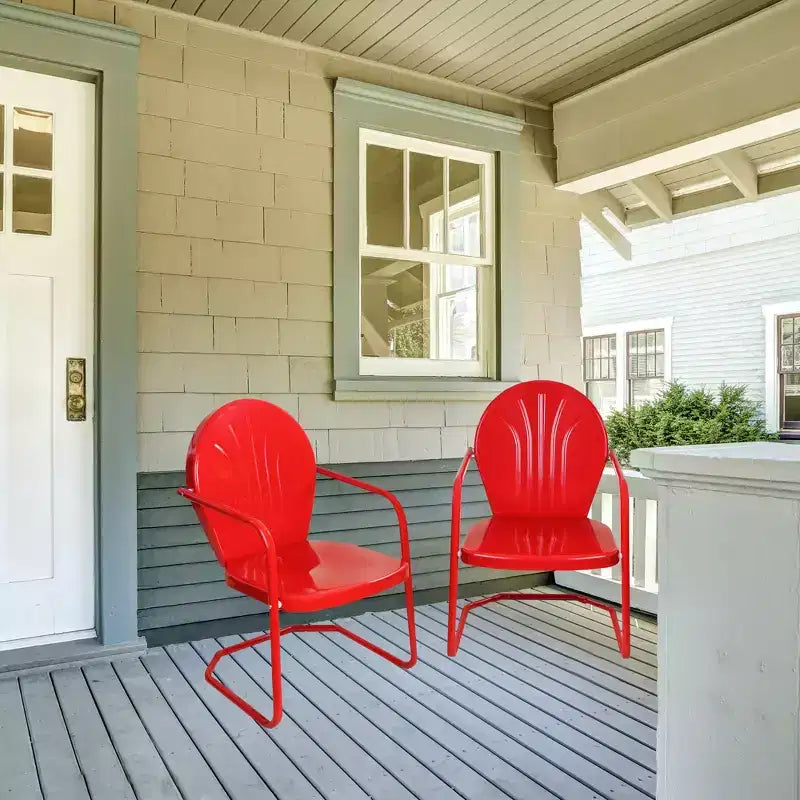 Fauteuil tulipe rétro en métal Northlight 34, rouge