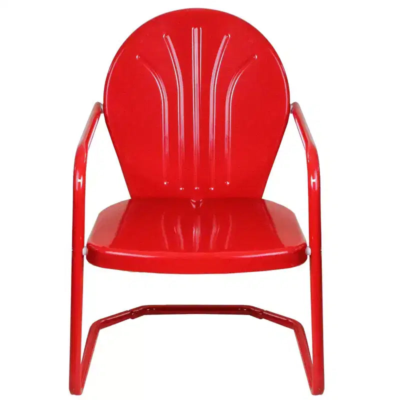 Fauteuil tulipe rétro en métal Northlight 34, rouge