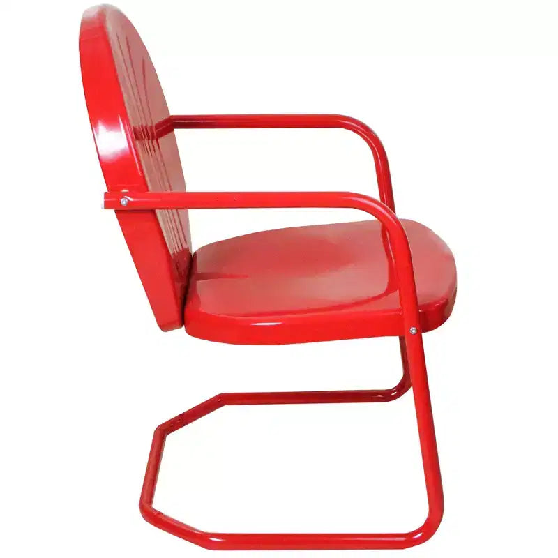 Fauteuil tulipe rétro en métal Northlight 34, rouge