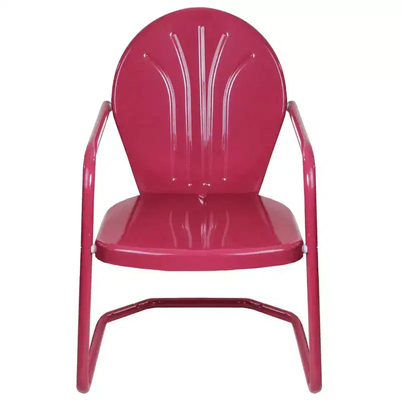 Fauteuil d'extérieur en acier rétro tulipe Northlight de 34 pouces, rose