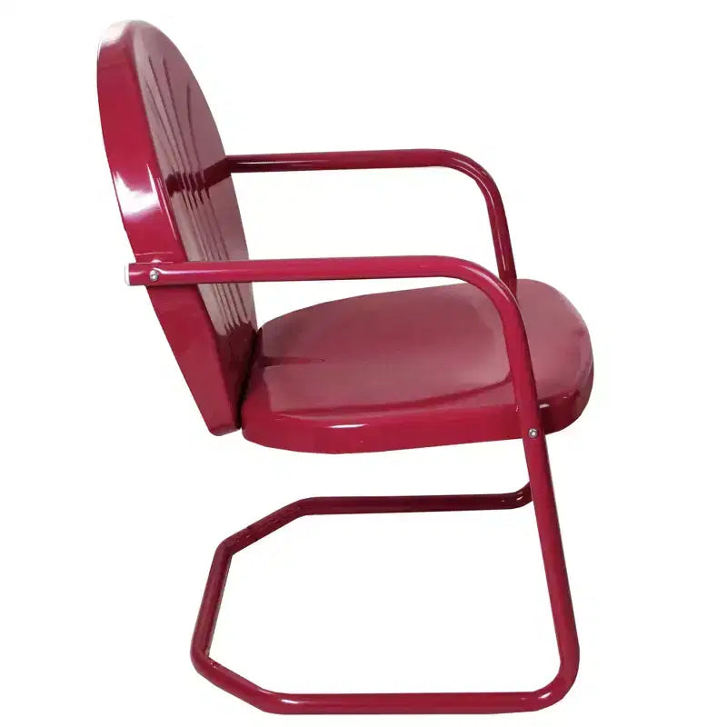 Fauteuil d'extérieur en acier rétro tulipe Northlight de 34 pouces, rose