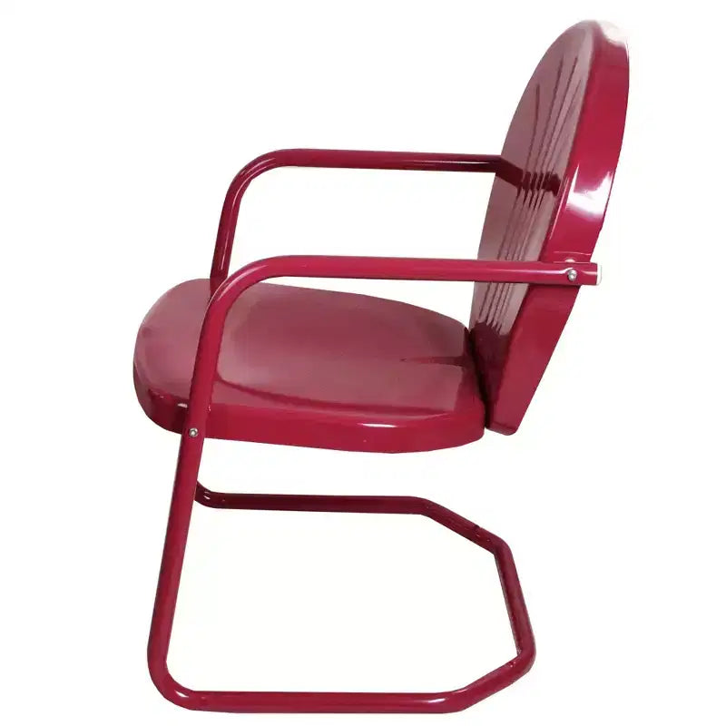Fauteuil d'extérieur en acier rétro tulipe Northlight de 34 pouces, rose