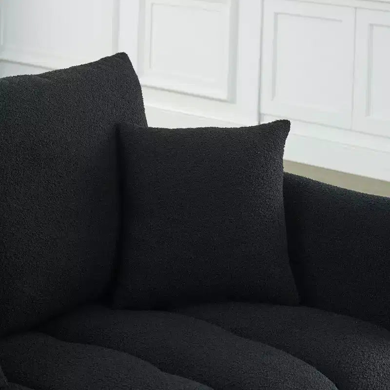 GDFStudio Alanna Canapé 3 places moderne en tissu peluche 79,5 po avec oreillers