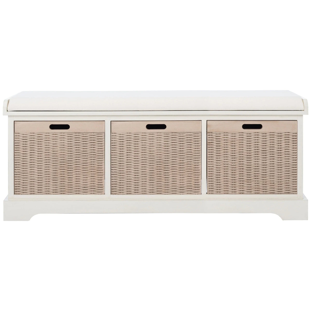 Banc de rangement SAFAVIEH Fiorello 3 tiroirs avec coussin - 47,3 L x 15 P x 19 H - 47Lx15Px19H