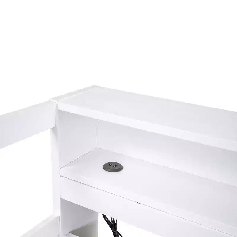Lit de repos double XL Whisen en bois avec 2 lits gigognes, 3 compartiments de rangement, 1 lampe gratuite et port de chargement USB