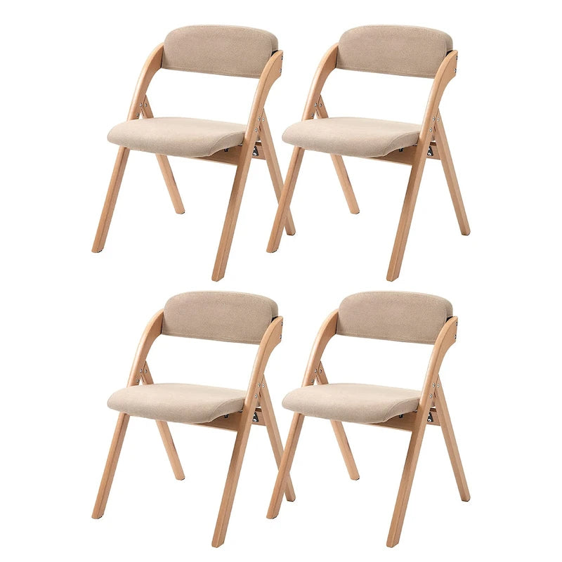 Chaises de salle à manger pliantes empilables en bois avec sièges rembourrés (lot de 4)