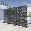 Écran en acier galvanisé noir à motif triangulaire en V | 183H x 120L x 4P cm