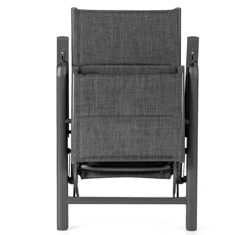 Chaise longue pliante d'extérieur Costway avec rembourrage et cadre en aluminium réglable
