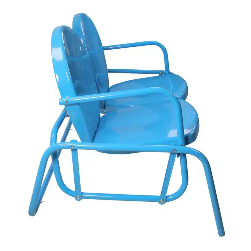 Chaise de patio double en métal rétro Tulip de Northlight pour 2 personnes, turquoise